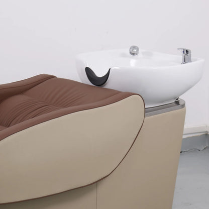 Fuying High Quality PU Leather Modern Shampoo Chair Hair Washing Bed for Beauty Salons Barber Shops Spa Bathroom Use
