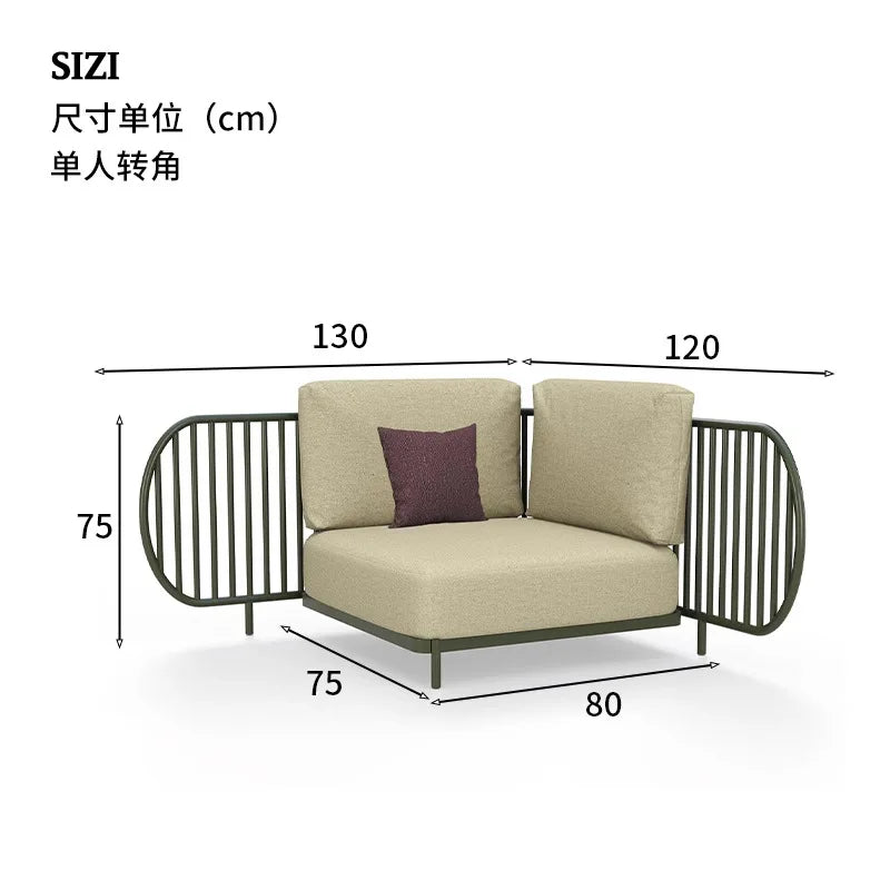 Outdoor sofa combination outdoor courtyard open-air villa living room hotel famous club rattan sofa
