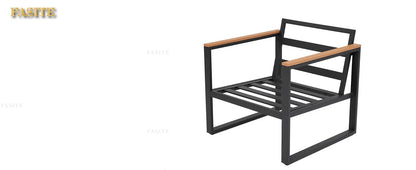 Patio Furniture Set, Metal Patio Conversation Sets with Removeble, High-Resiliency Sponge Cushions, Grey