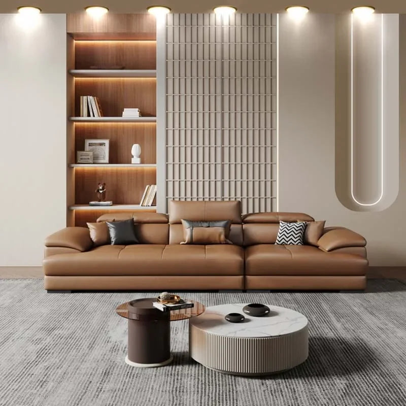 European Living Room Sofa Genuine Leather Sectional Corner Sofas Modular Luxury Sofa Sala De Estar De Luxo Modern Furniture