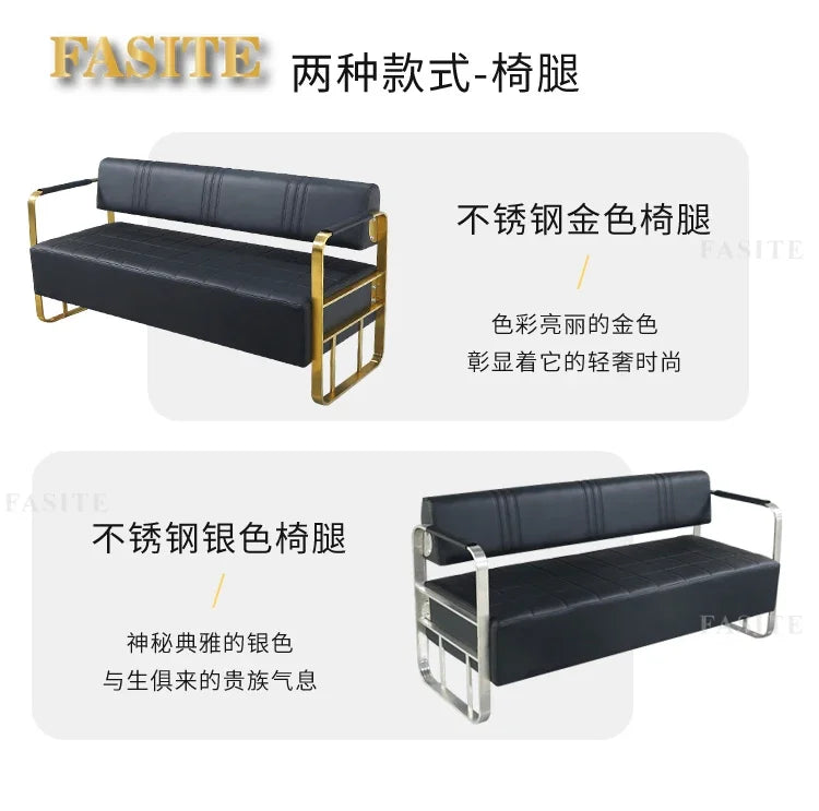 Same light luxury lounge chair, hair salon, nail salon, light luxury stainless steel sofa , lounge area