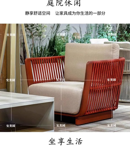 Leisure Outdoor Sofas Balcony Accent Design Courtyard Hotel Garden Sofas Floor Nordic Office Furniture Arredo Giardino Lshysf