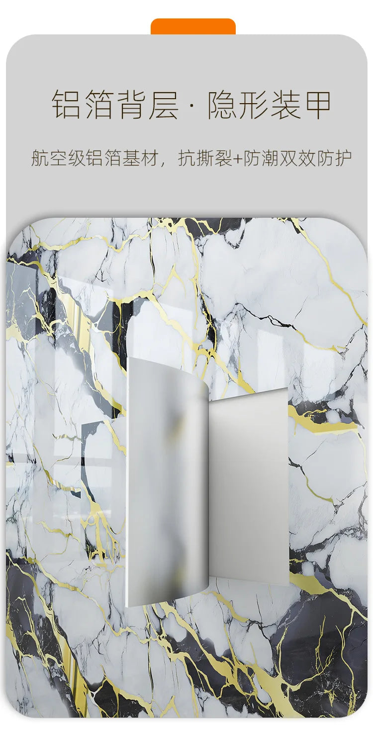 5pcs 30x60cm PVC Kitchen Backsplash Panel Marble Self-Adhesive Waterproof Oil Proof for Stove Cabinet Renovators