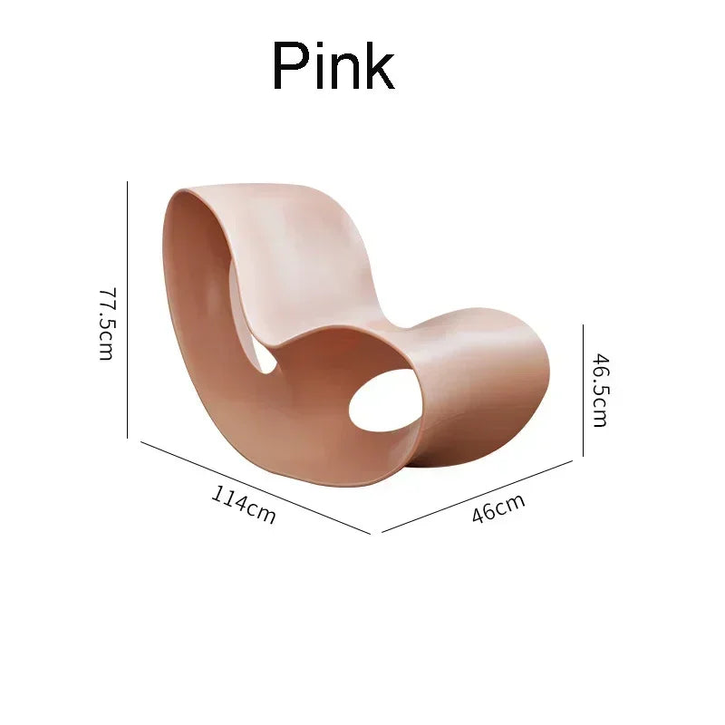 Modern Voido Design Rocking PE Plastic Lounge  Chair Rotational-molded Polyethylene  Lazy Sofa Chair Ins Post-modern Homestay