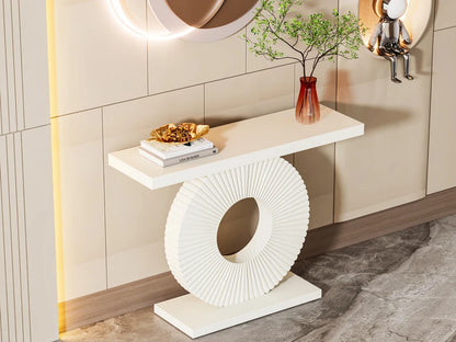 Tribesigns Modern Console Table with Geometric Base, 40 inch Wood Entryway Table Sofa Table Narrow Long Table