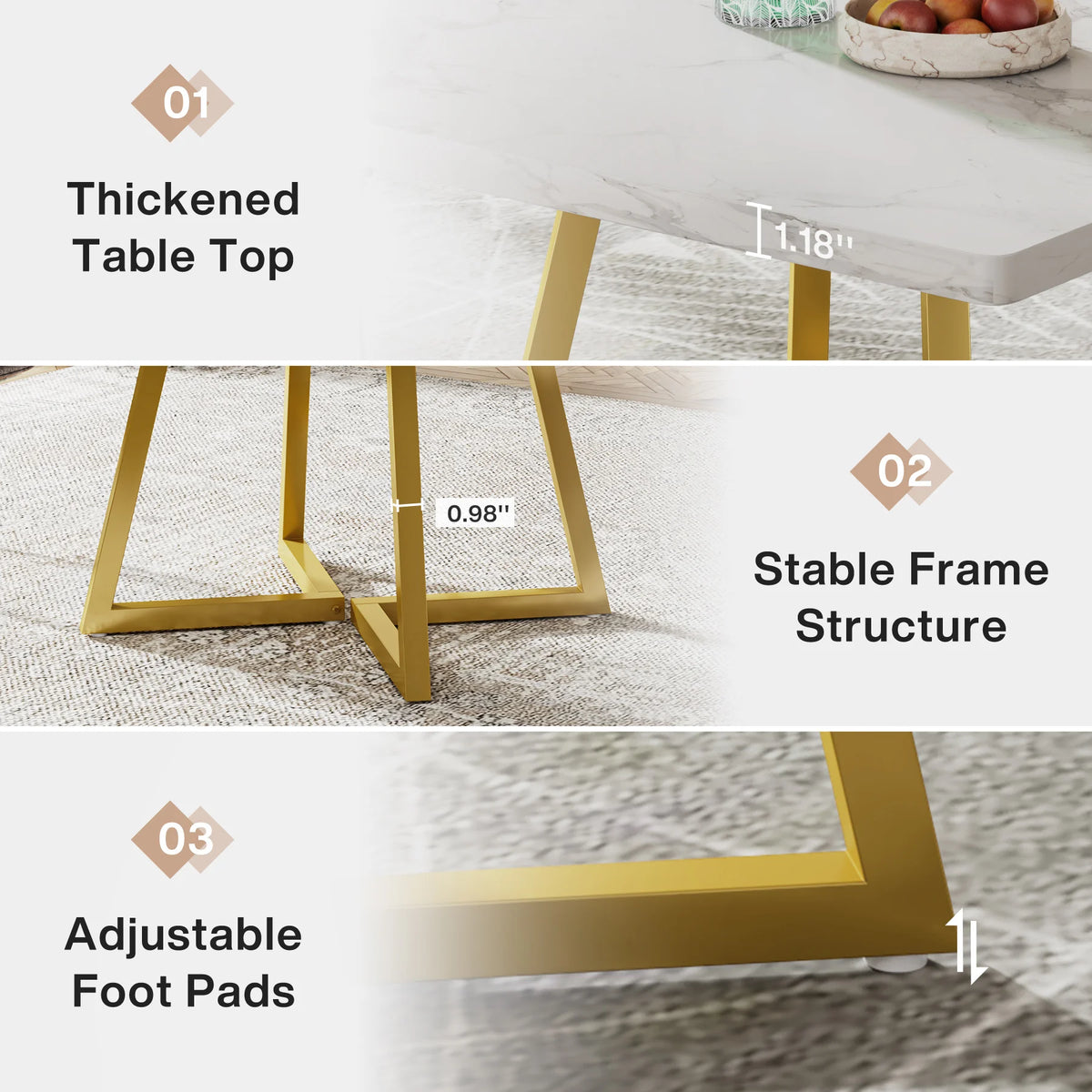 Tribesigns Square Dining Table for 4, 31.5