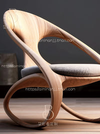 Creative rocking chair medieval solid wood balcony rocking chair, home leisure, medieval furniture