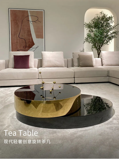Italian Luxury Rotating Coffee Tables Modern Minimalist Living Room Extension Coffee Table Creative Design Home Furniture FYCT