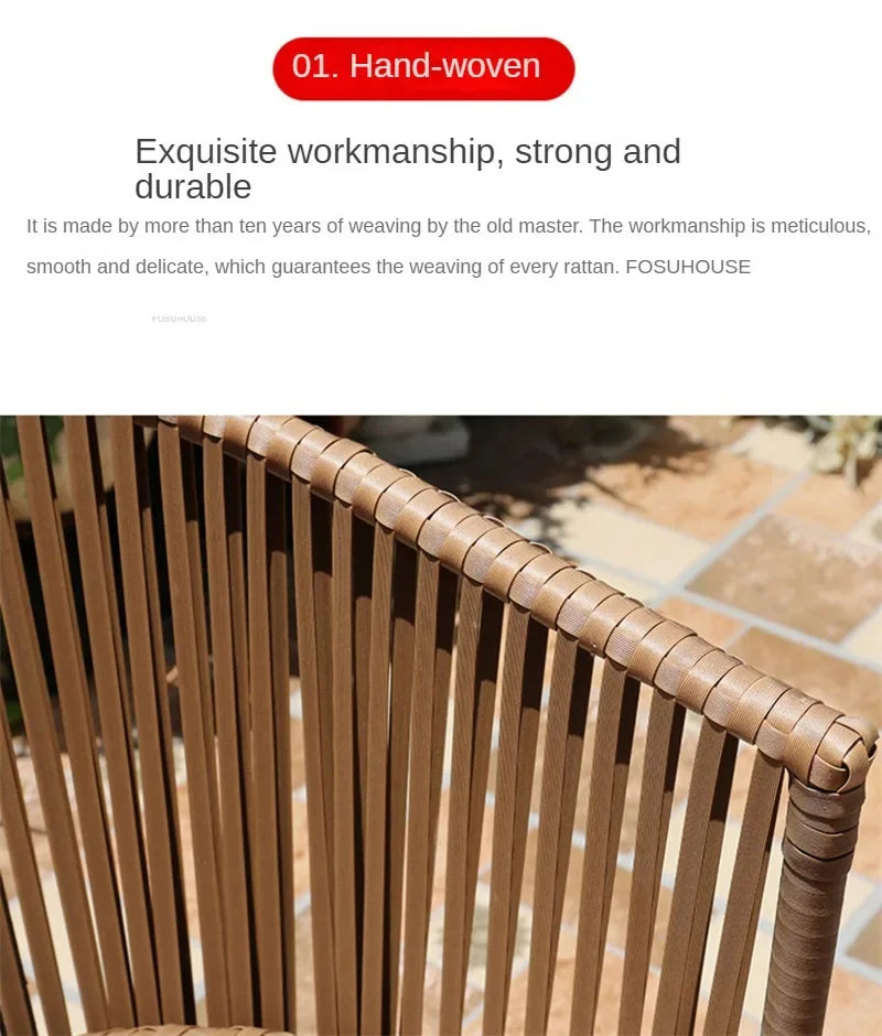 Rattan Garden Table and Chair Balcony Outdoor Furniture Sets Modern Outdoor Leisure Rattan Table and Chair Garden Furniture Sets