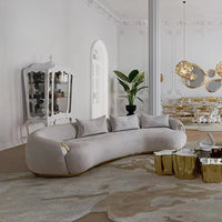 High Quality Living Room Furniture Modern Minimalist Sofa Cama Leather Large Curved Couch Sofa for Villa Sofas De Salon