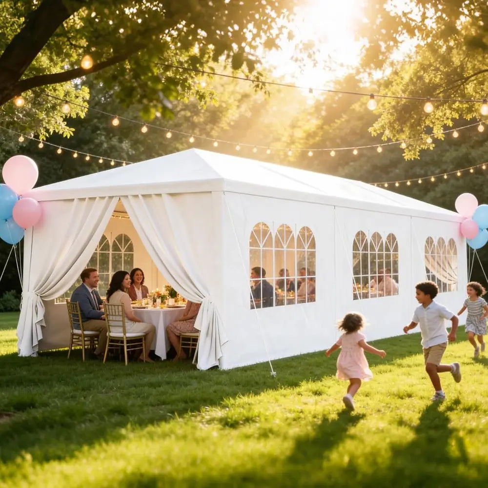 Heavy-Duty Outdoor Party Tent with 8 Removable Sidewalls for Large Backyard Events, Weddings, and BBQs