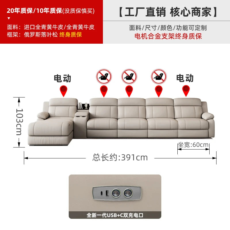 Aesthetic White Living Room Sofas Sleeping Real Leather Lazy Lounge Sofa Luxury Modern Soft Couch Wohnzimmer Furniture For Home