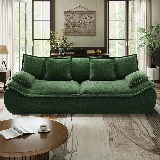 Deep Seat Sofa with Throw Pillows-89" Modular 2-Seater Sectional Loveseat, Designed for Small Spaces