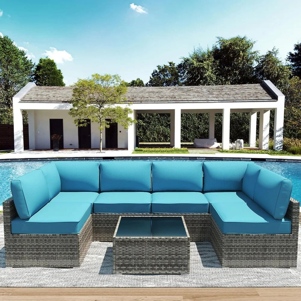 weather-resistant cushions for wicker sectional patio furniture sets