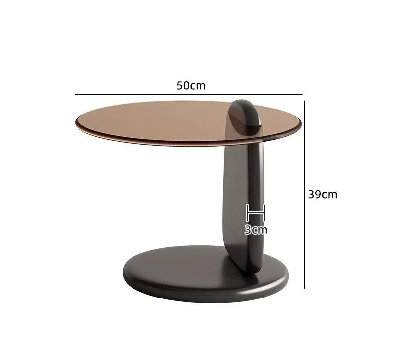 Table à thé, salon, petite maison, style italien, table à thé simple et moderne, table à thé créative en verre à combinaison circulaire