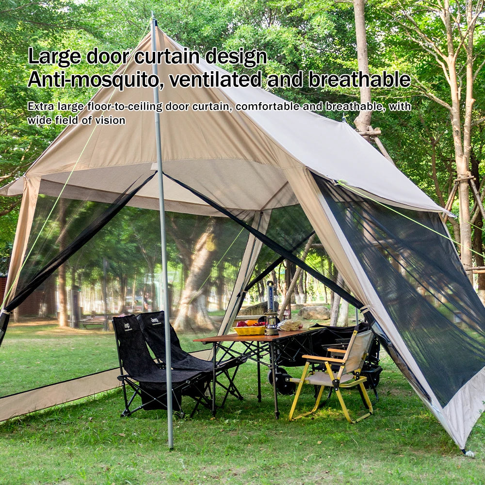 210D Outdoor 6-10p family camping anti-mosquito large canopy Portable folding tent sun protection waterproof beach park pergola
