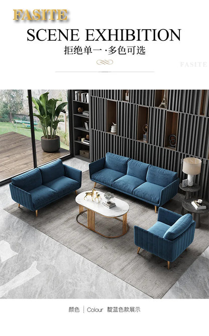Office sofa Simple modern coffee table combination set Reception room Business meeting three-person sitting area sofa