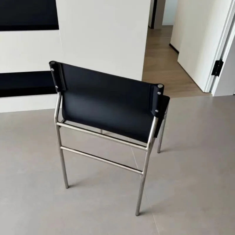 Italian Stainless Steel Backrest Simple Saddle Chair Bauhaus Design Dining Chair Chair Wholesale Available Home Furniture