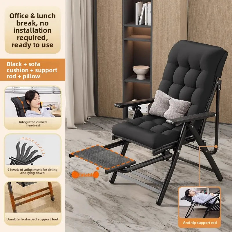 recliner lunch break folding office chair nap can lie down dual-purpose backrest computer chair couch