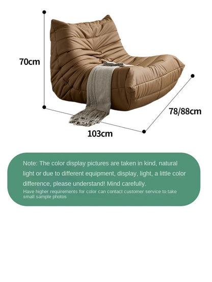 Caterpillar Togo Single Recliner Lazy Sofa Wabi-Sabi Style for Living Room Bedroom Balcony Leisure Reclining Sleep 78x103cm