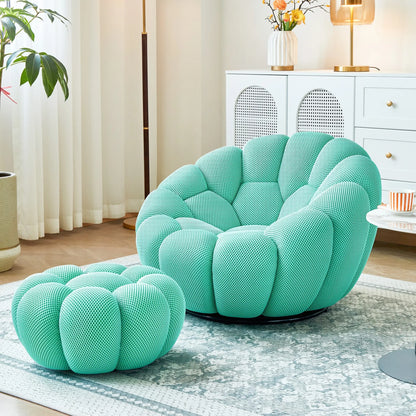 Modern Pumpkin Chair Luxury Bubble Sofa Single Lounge Seat Lazy Recliner for Bedroom Balcony Living Room Aesthetic Accent