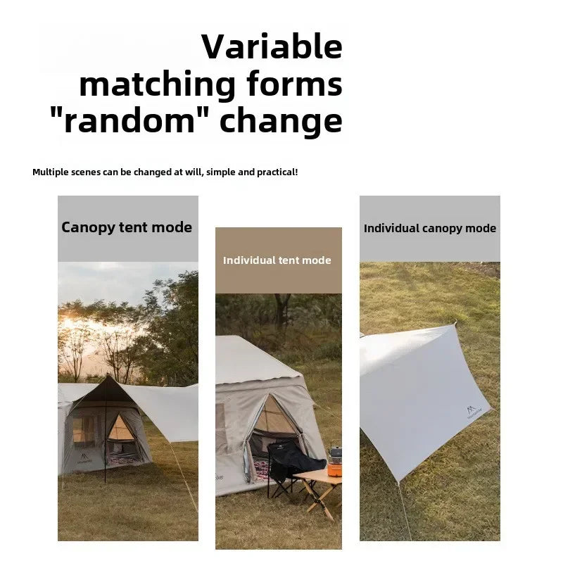 MOUNTAINHIKER 4-6 Person Outdoor Camping Manual Inflation Tent Anti-UV Shade Waterproof Air Tent Hiking Quick Open Beach Fishing