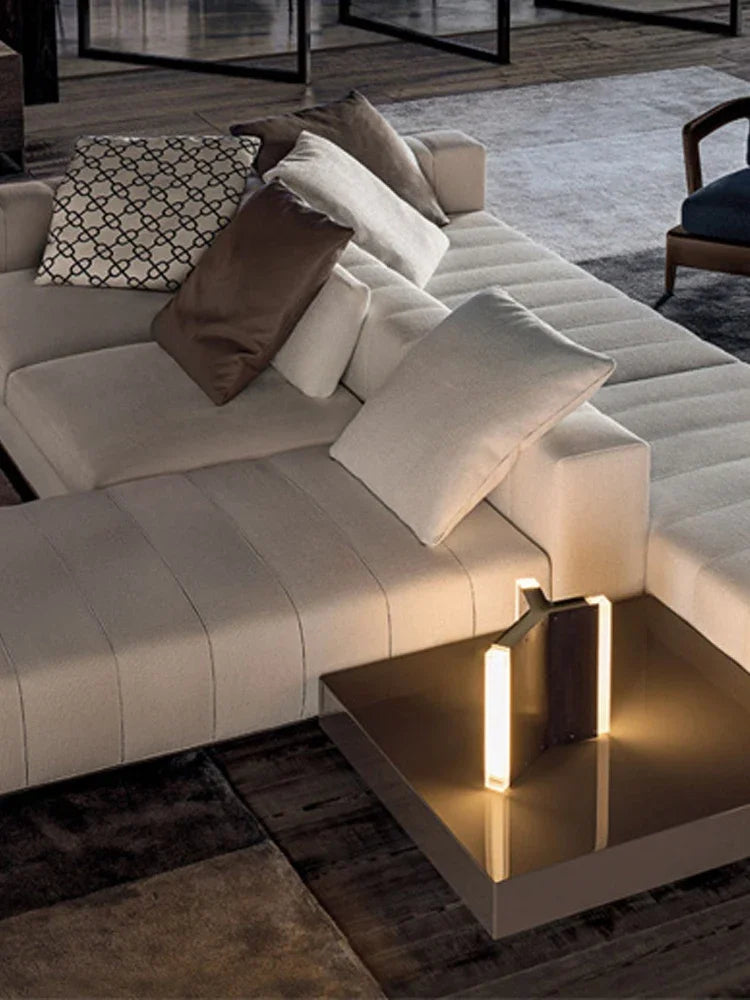 Italian minimalist modern cloth art three person sofa villa large family living room model room combined sofa