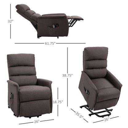 power lift chair recliner with remote for elderly heavy duty 264lb capacity infinite position up to 140 degree recline linen
