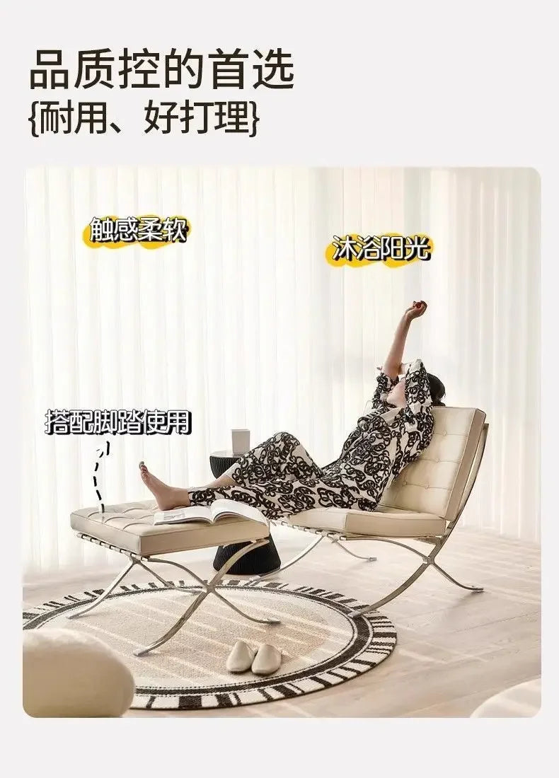Barcelona single sofa chair living room bedroom designer lazy lounge chair network red small sofa chairs