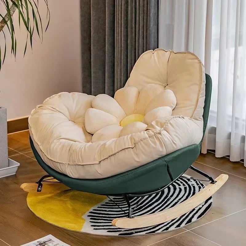 Lazy Sofa Rocking Chair Bedroom Lounge Chair Carefree Adult Living Room Single Balcony Leisure Rocking Chair Recliner Chairs