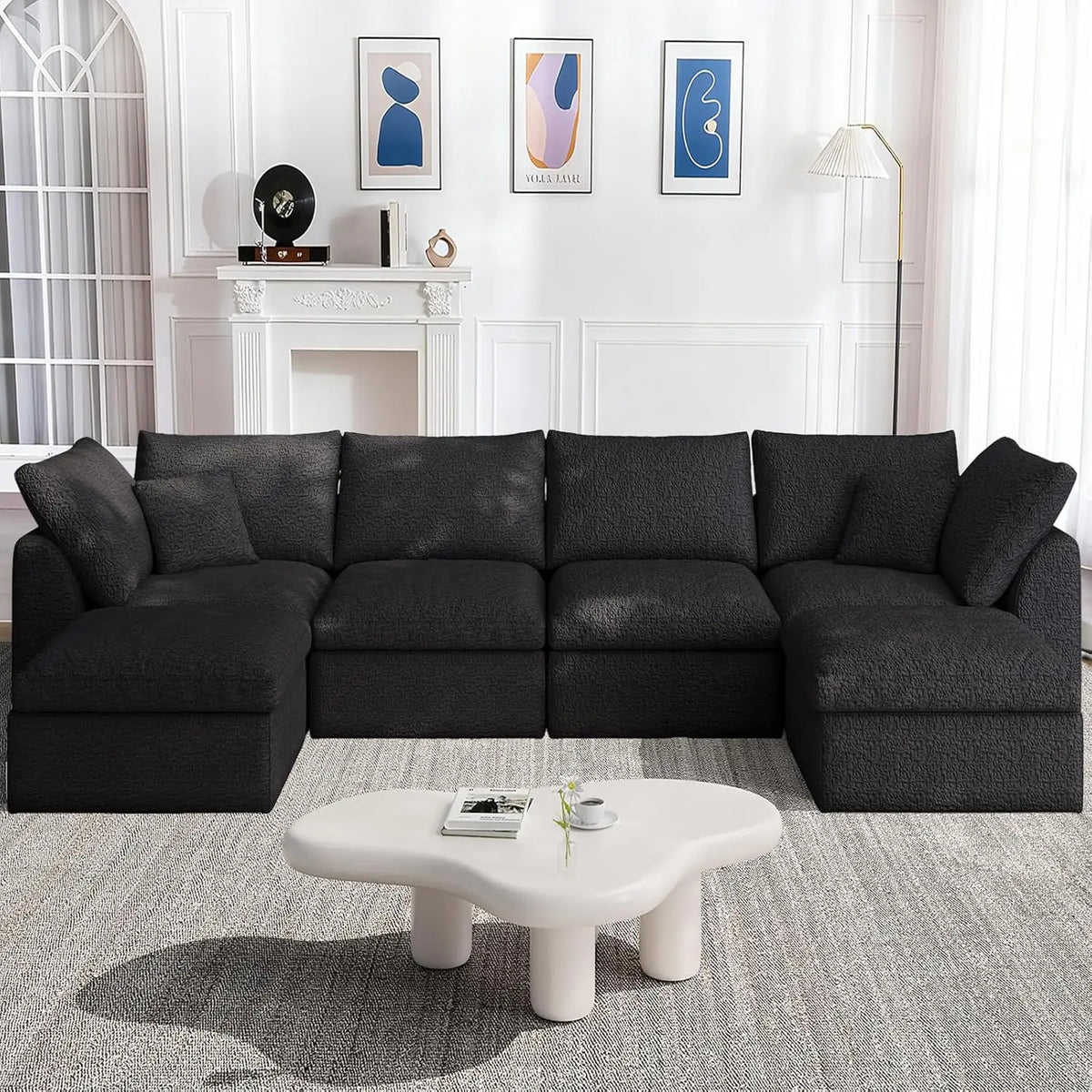Cloud Modular Sectional Sofa with 2 Storage Ottomans 160.6