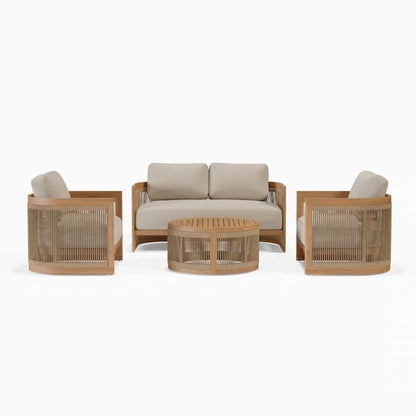 Reception Outdoor Garden Sofas Living Room Simple Backrest Modern Garden Sofas Homestay Wood Furniture Sofá Jardín MHHYSF