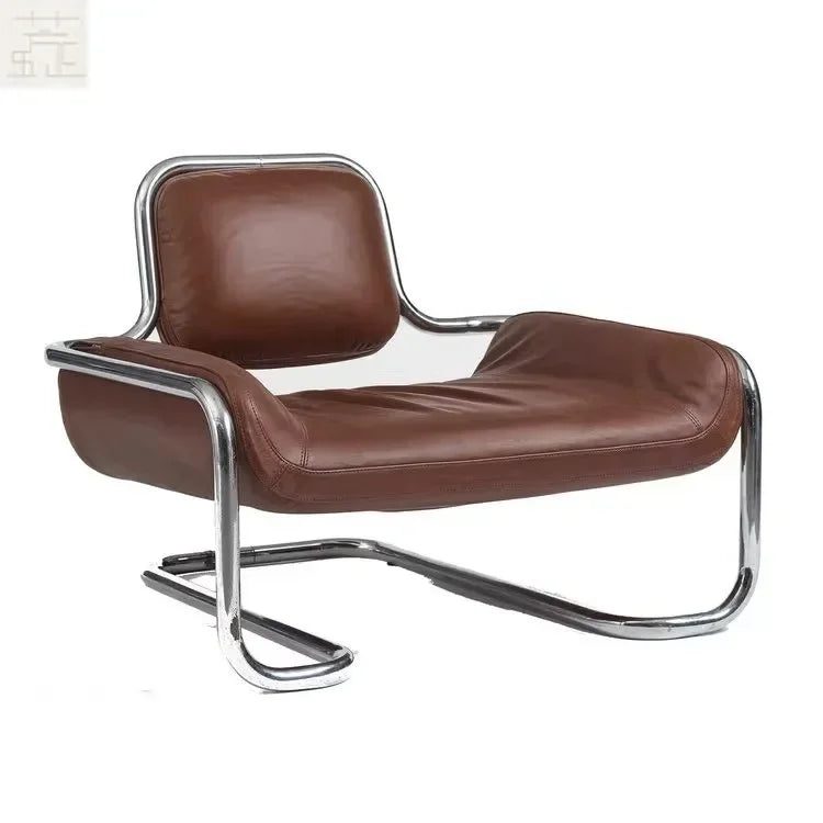 Medieval designer stainless steel embossed leisure chair personalized single sofa chair