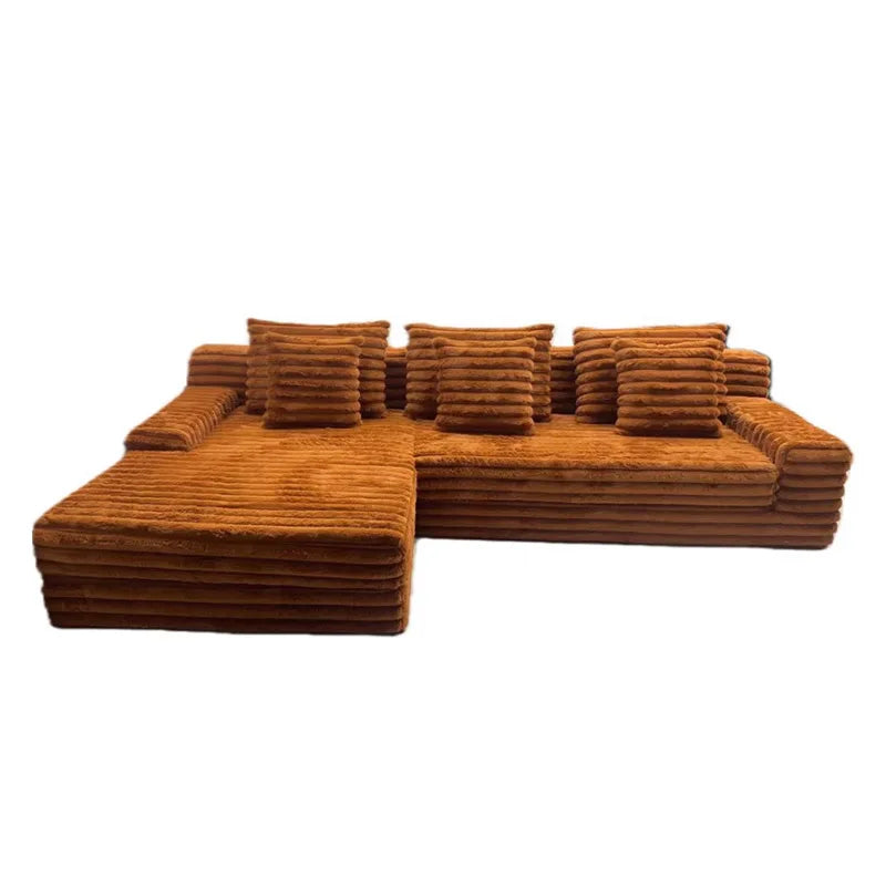 Modern Vacuum Compressed Sofa Plush Corduroy Sectional Sofa Living Room Bedroom Recliner Lazy Combination Sofa Bed Furniture