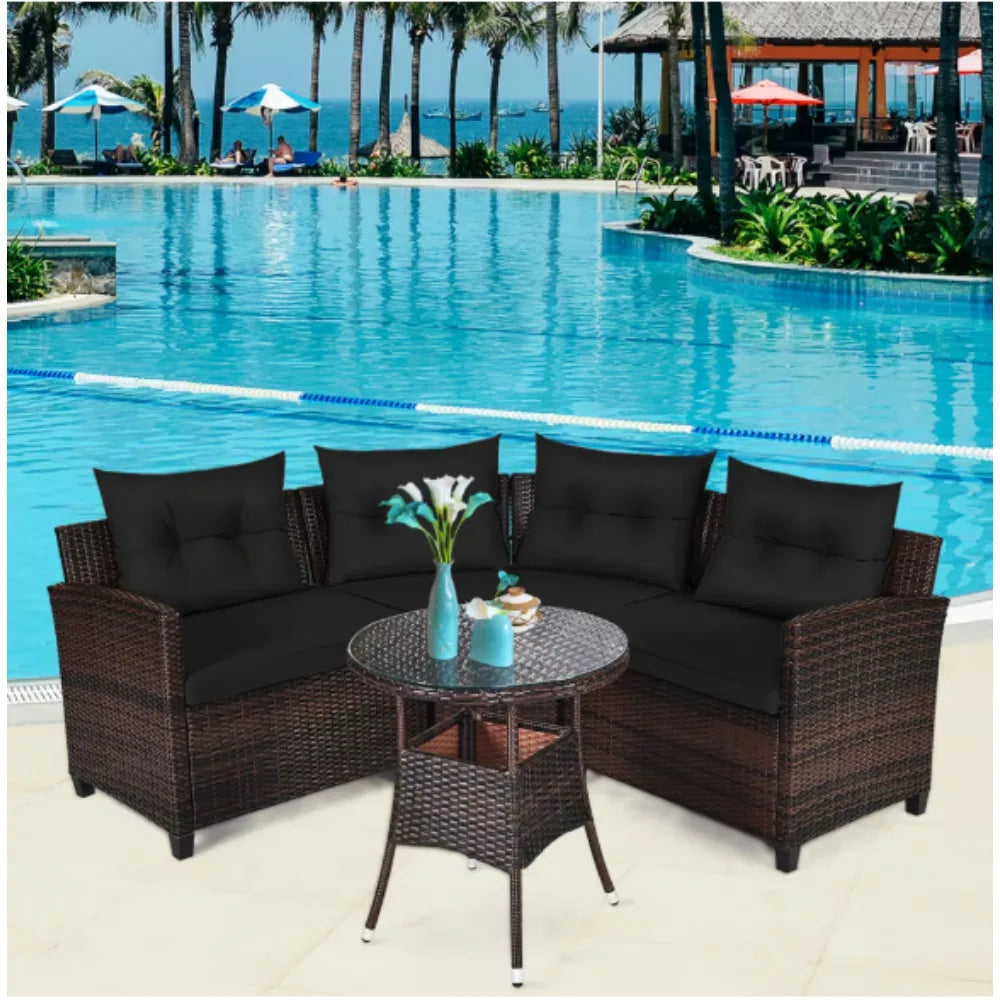 Patio Furniture Sectional Set Outdoor Lawn Conversation Sets,make you comfortable whether you are sitting or lying down