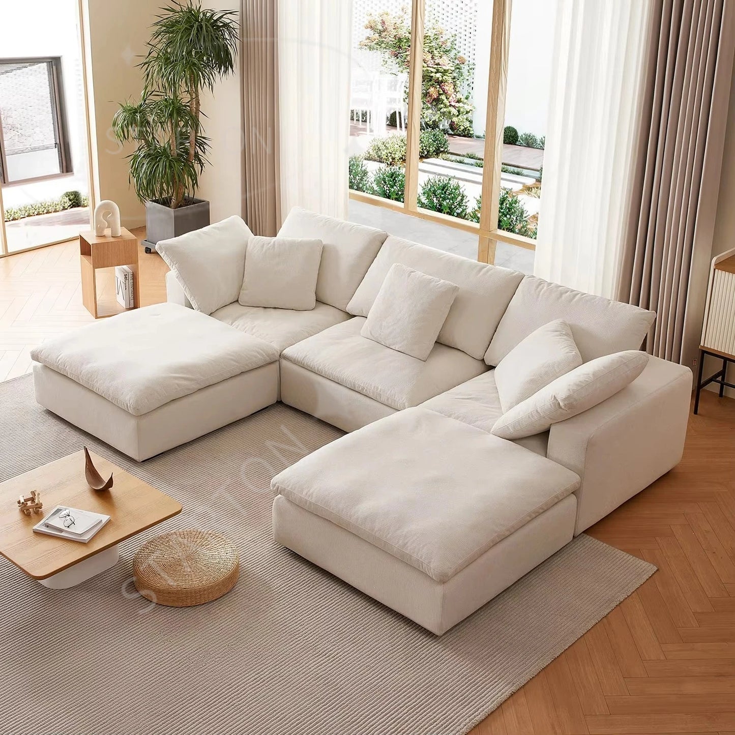 Modern Indoor Couch Top Comfortable Furniture Cloud U Sectional Fabric Sofa Modular Living Room Sofa