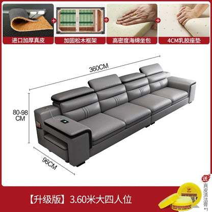 Genuine Leather Modern Sofas Luxury Classic Bedrooms Cinema Sofas Comfortable Straight Muebles Para El Hogar Home Accessories