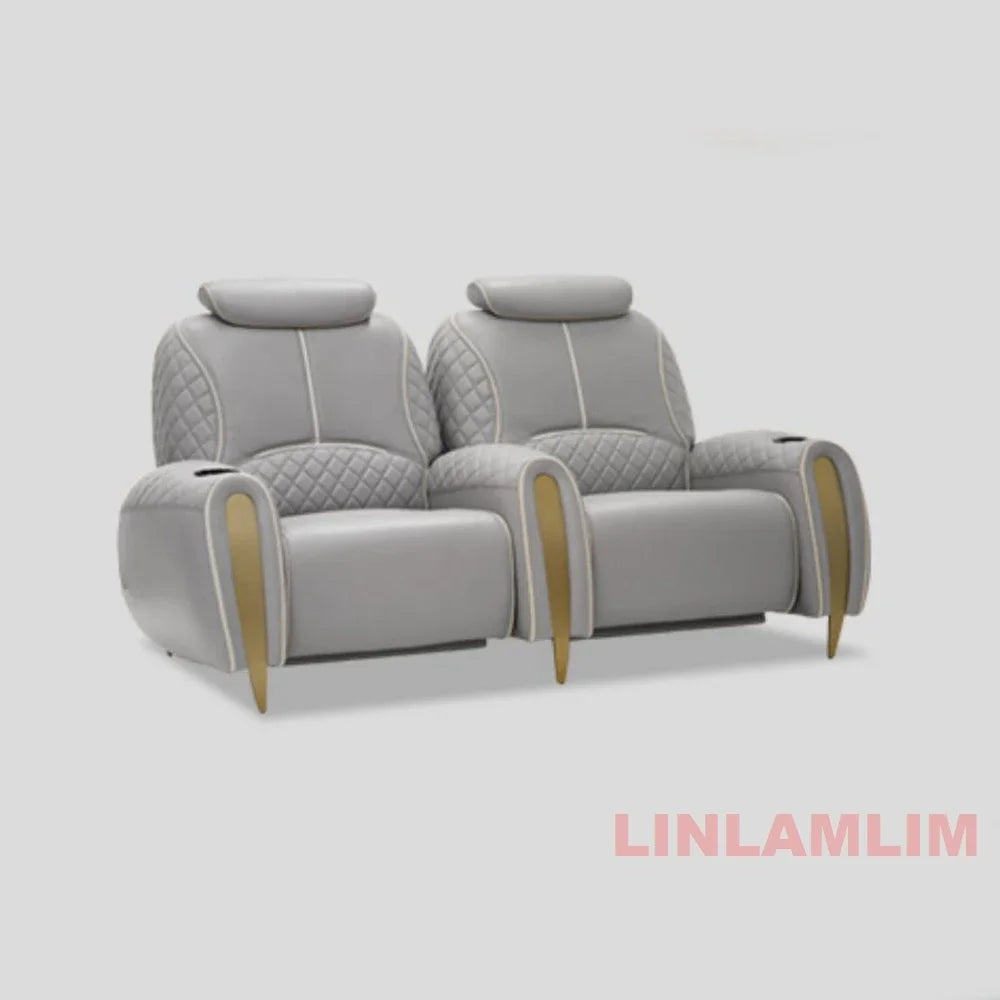 Luxury Electric Recliner Theater Seating Sofa – Modern Home Theater Chairs with LED Lighting, USB, Massage, Cooling Cup Holder