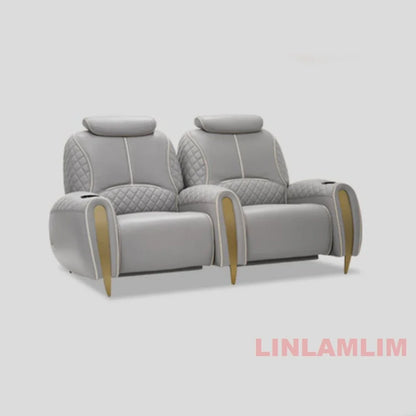 Luxury Electric Recliner Theater Seating Sofa – Modern Home Theater Chairs with LED Lighting, USB, Massage, Cooling Cup Holder