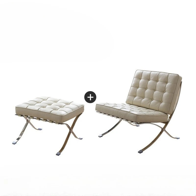 Stainless Steel Relaxing Chair Sturdy and Durable Single-person Sofa Chair Modern Leisure Chair Luxury Living Room Furniture