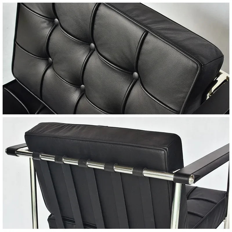 HE 113 Lounge Hans Singe Sofa Chair Leisure Chair Stainless Steel Leather PU for Living Room