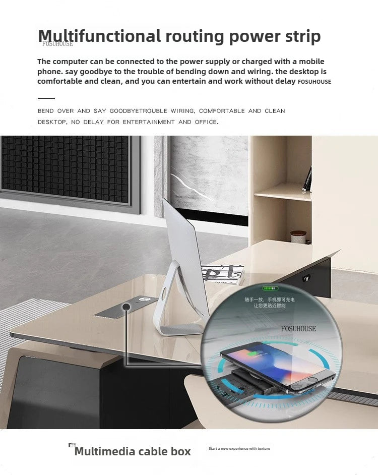 Minimalist Luxury Boss Office Desks Work Desk Corner Executive Table Home Study Desktop Computer Table for Office Furniture