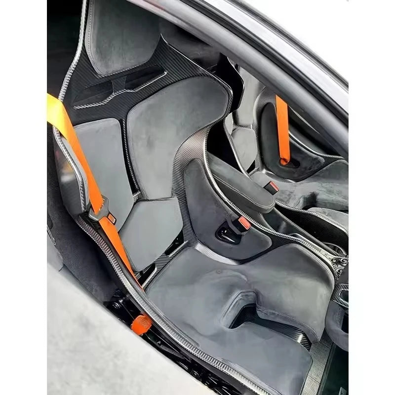 Black CS Full Fiberglass Back Double Knob Car Racing Seats