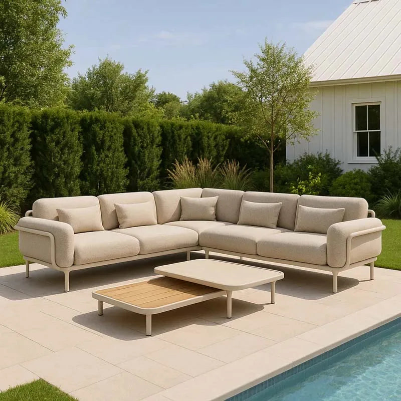 Nordic Outdoor Sofa Tea Table Combination Courtyard Terrace Garden Homestay Balcony Sunroom Leisure Outdoor Furniture
