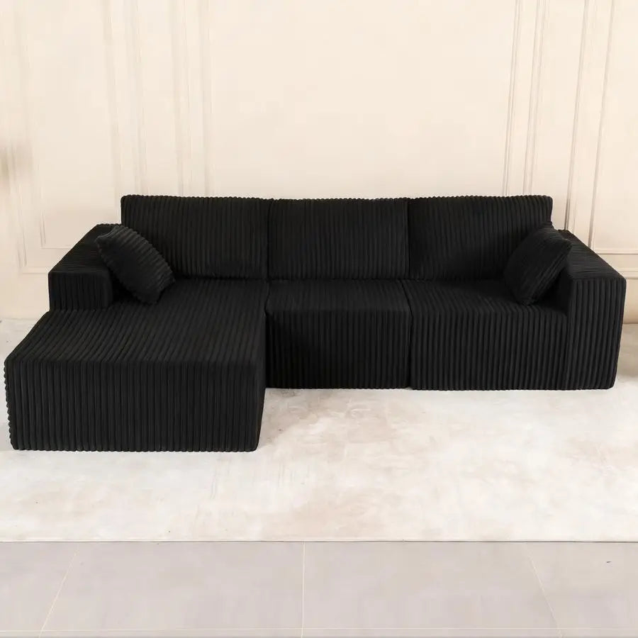 L Shaped Modular Boneless Sectional Couches for Living Room, Wide Armrest, Deep Seat, Memory Foam, Assembly Free, Modern Comfy
