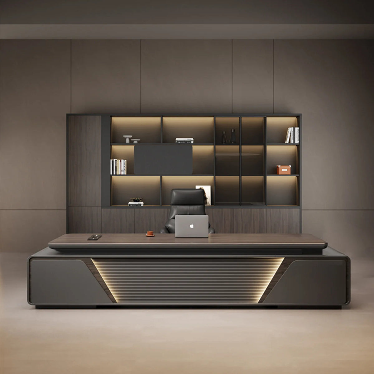Modern boss desk light luxury high-end paint desktop large desk simple president table manager table and chair combination