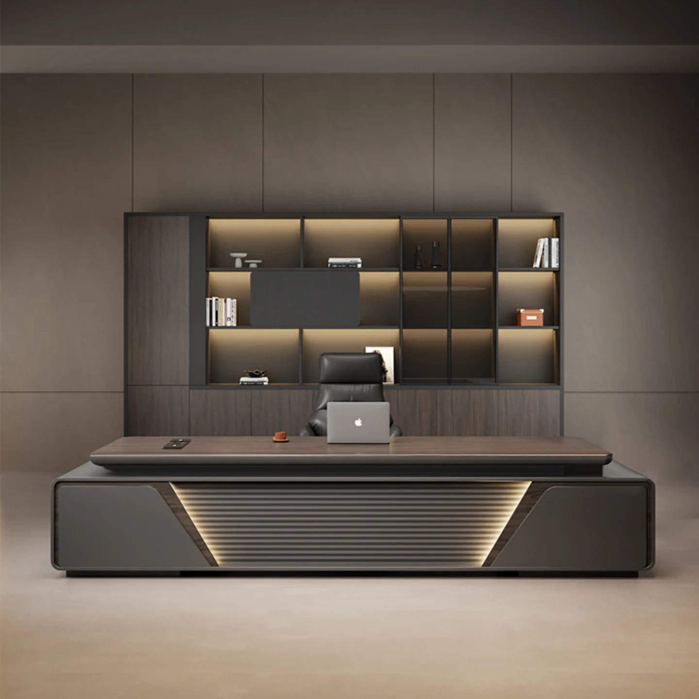 Modern boss desk light luxury high-end paint desktop large desk simple president table manager table and chair combination