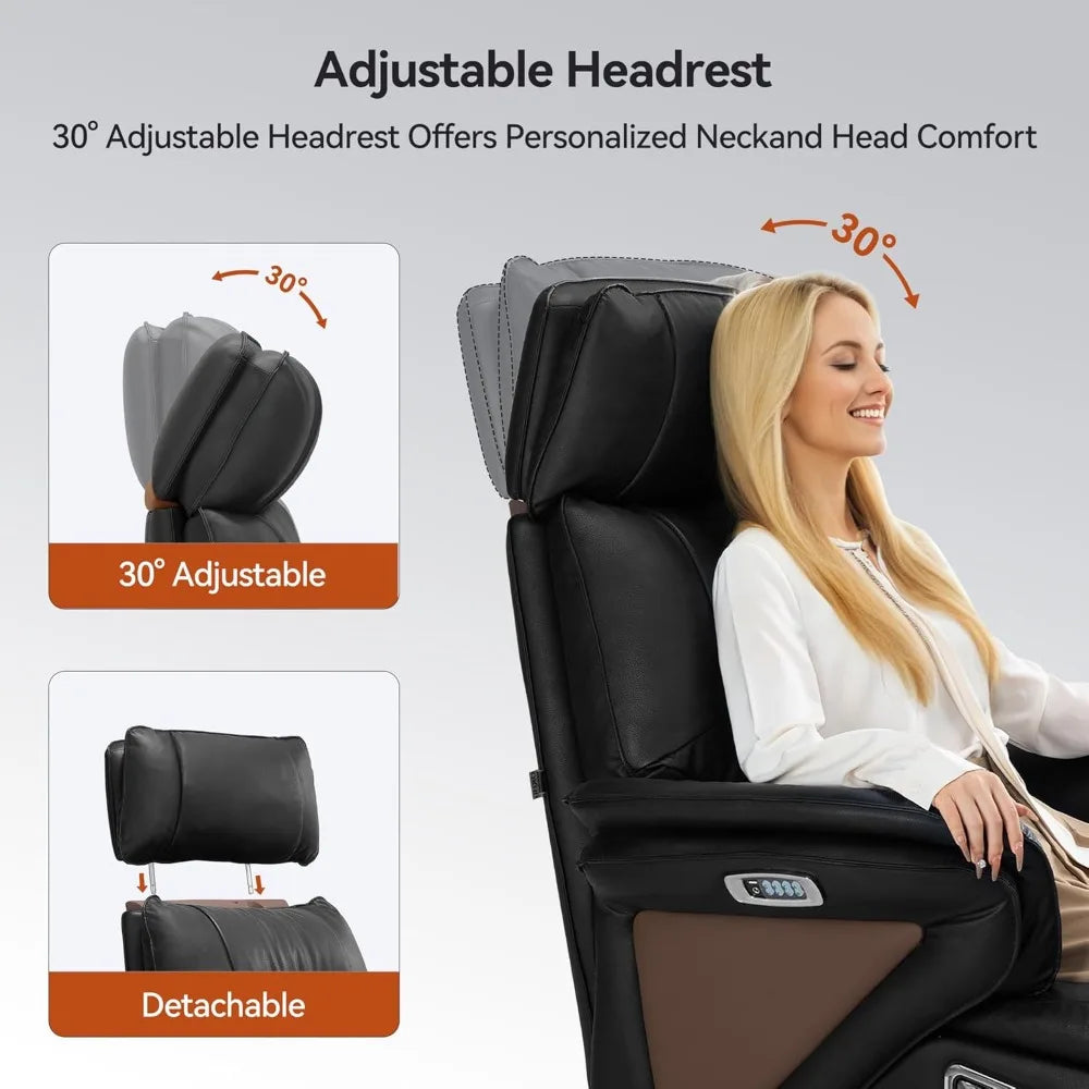 Dual Motor Electric Executive Office Chair with Heat Massage Ventilation, 180° Lay-Flat Reclining Office Chair with Footrest