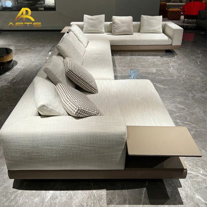 Living Room Furniture Modular Genuine Leather Sofa Recliner Lounge Convertible Minimalist Design Combination Sectional Sofa
