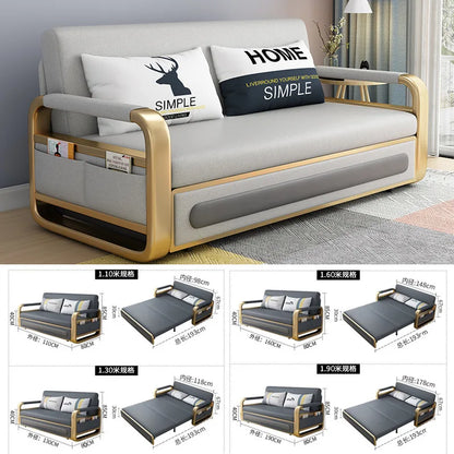 Dual-purpose simple multi-functional storage sofa bed retractable small apartment living room push-pull single double technology